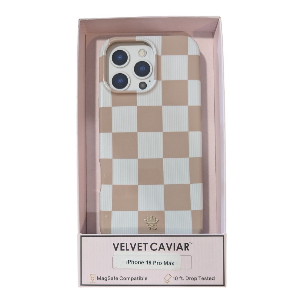 J2-O Velvet Caviar Magsafe Case for Apple‎ iPhone 16 Pro Max - Checker Nude